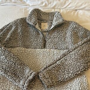 Two Tone Sherpa Quarter-Zip Pullover
